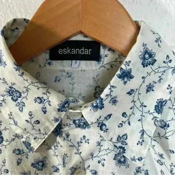 Eskander Oversize Long Sleeve Floral Top-Size 0 - Picture 3 of 9